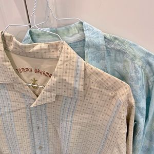 Tommy Bahama (size-Large) ( lot of 2) long sleeve button down shirts.